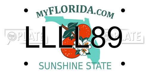 LLLL89 Florida License Plate