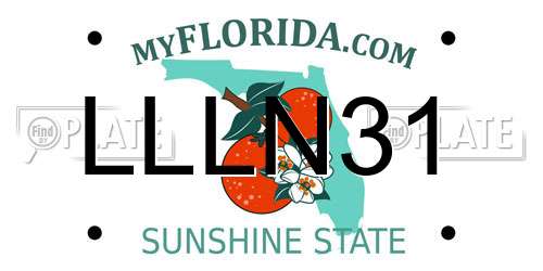 LLLN31 Florida License Plate