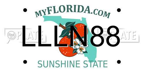 LLLN88 Florida License Plate