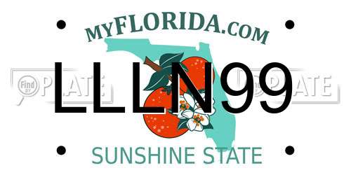 LLLN99 Florida License Plate