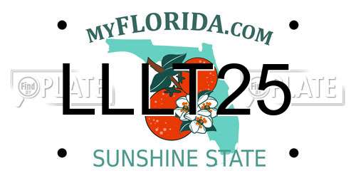 LLLT25 Florida License Plate