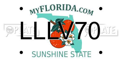 LLLV70 Florida License Plate