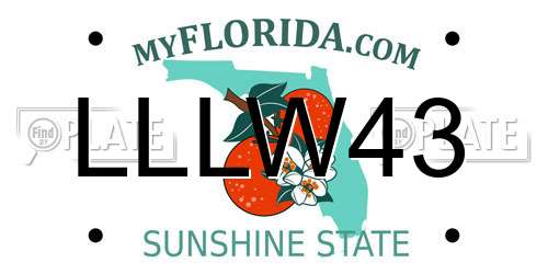 LLLW43 Florida License Plate