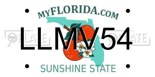 LLMV54 Florida License Plate