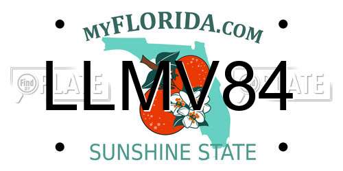 LLMV84 Florida License Plate