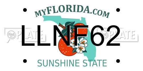 LLNF62 Florida License Plate