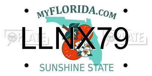 LLNX79 Florida License Plate