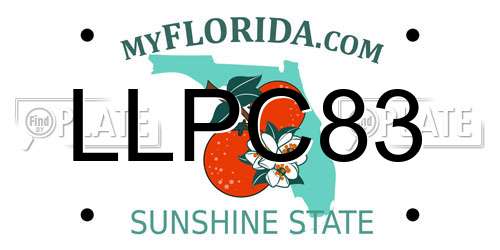 LLPC83 Florida License Plate