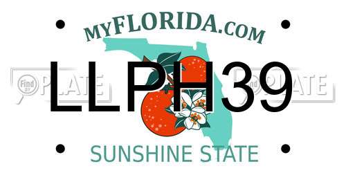 LLPH39 Florida License Plate