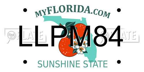 LLPM84 Florida License Plate