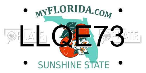 LLQE73 Florida License Plate