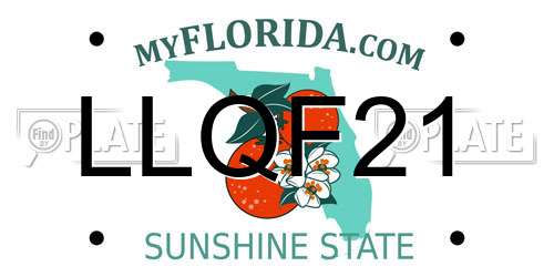 LLQF21 Florida License Plate