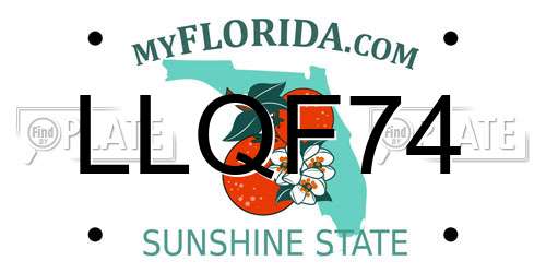 LLQF74 Florida License Plate