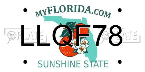 LLQF78 Florida License Plate
