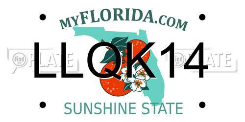 LLQK14 Florida License Plate