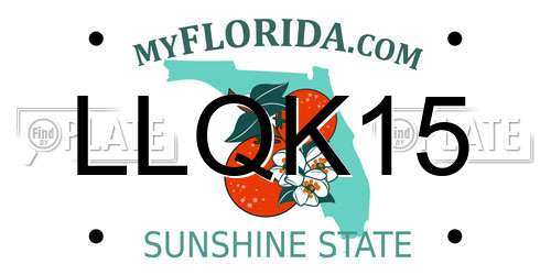 LLQK15 Florida License Plate