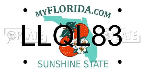 LLQL83 Florida License Plate