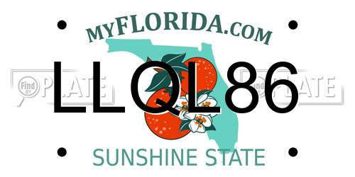 LLQL86 Florida License Plate