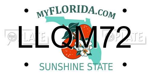 LLQM72 Florida License Plate