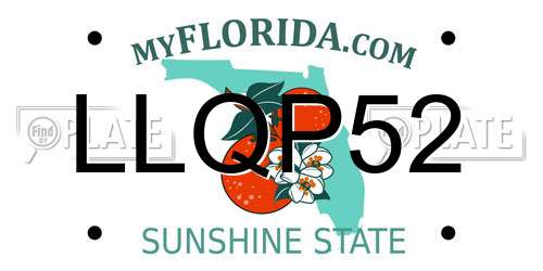 LLQP52 Florida License Plate