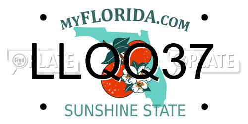 LLQQ37 Florida License Plate