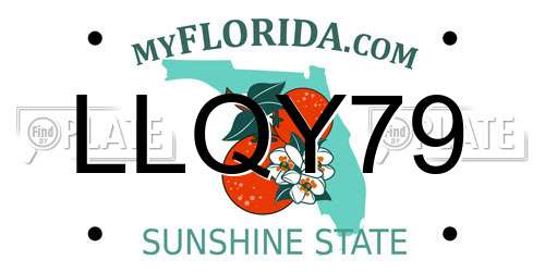 LLQY79 Florida License Plate