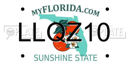LLQZ10 Florida License Plate