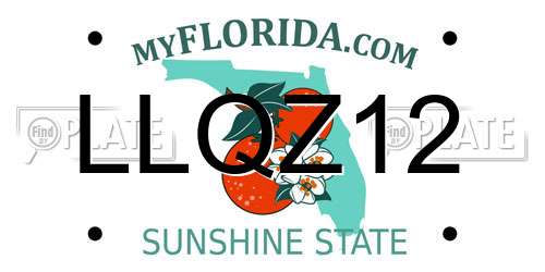 LLQZ12 Florida License Plate