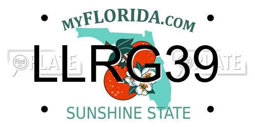 LLRG39 Florida License Plate