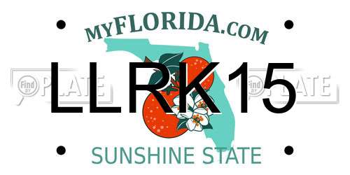 LLRK15 Florida License Plate