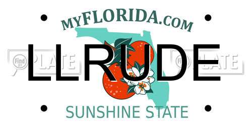 LLRUDE Florida License Plate