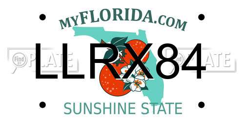 LLRX84 Florida License Plate