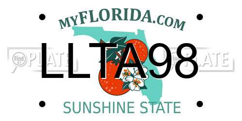 LLTA98 Florida License Plate
