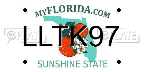 LLTK97 Florida License Plate