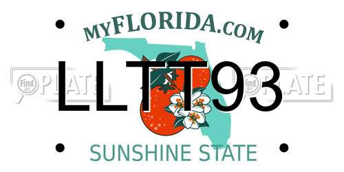 LLTT93 Florida License Plate