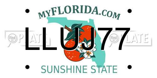 LLUJ77 Florida License Plate