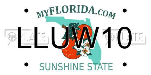 LLUW10 Florida License Plate