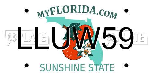 LLUW59 Florida License Plate