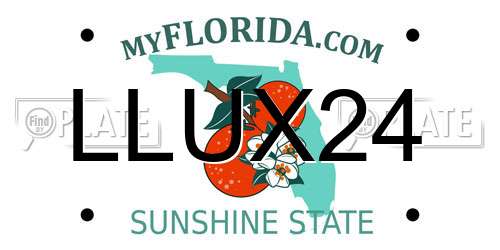 LLUX24 Florida License Plate