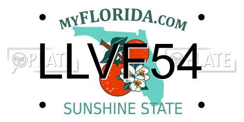 LLVF54 Florida License Plate