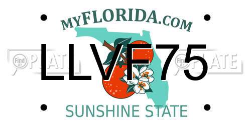LLVF75 Florida License Plate