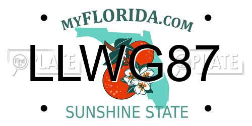 LLWG87 Florida License Plate