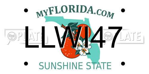 LLWI47 Florida License Plate