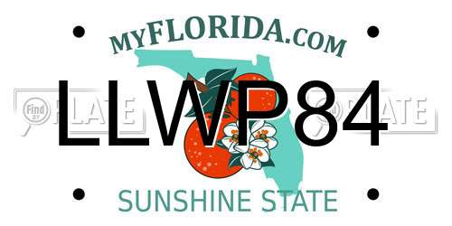 LLWP84 Florida License Plate