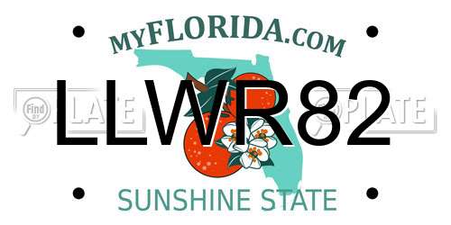 LLWR82 Florida License Plate