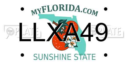 LLXA49 Florida License Plate