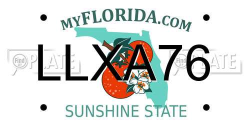 LLXA76 Florida License Plate