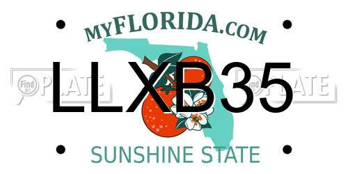 LLXB35 Florida License Plate