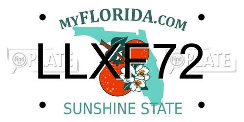 LLXF72 Florida License Plate
