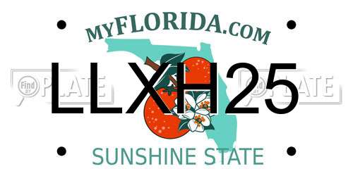 LLXH25 Florida License Plate